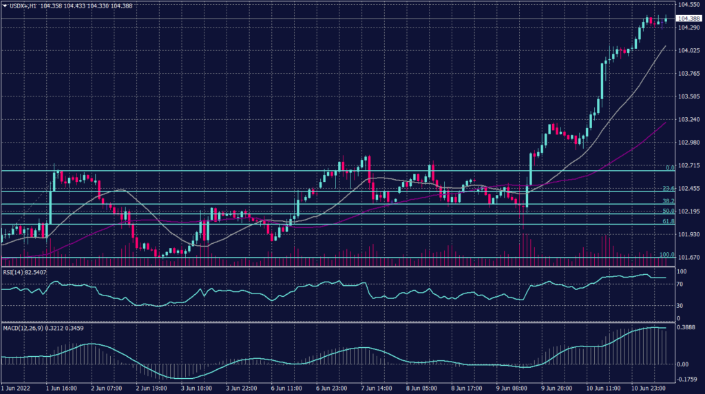 US Dollar Graph candle for 13 June 2022